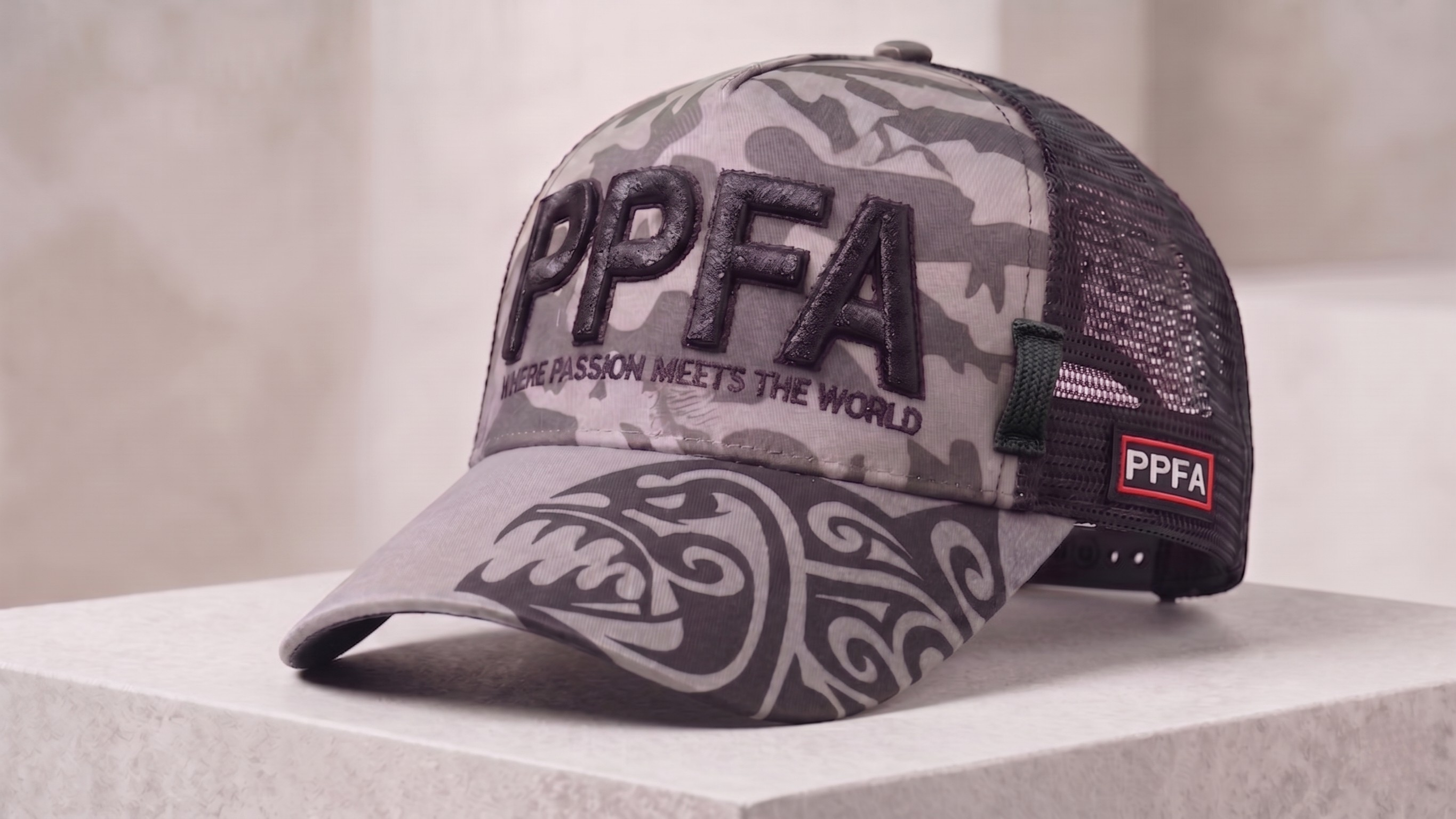 PPFA Pro Fishing Cap with Integrated Sunglasses Holder & Breathable Mesh — Gray — product image 4