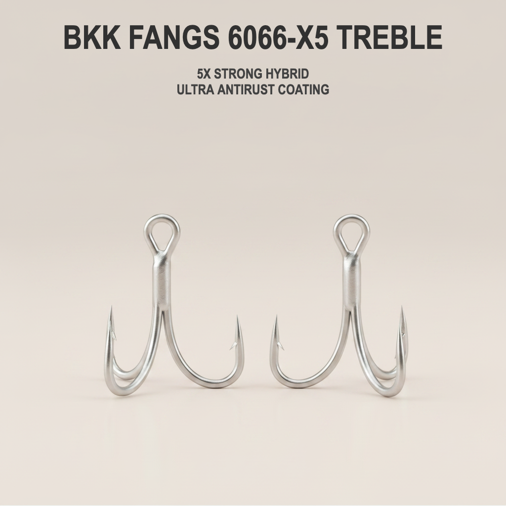 BKK Fangs 6066-X5 Treble Hooks for Heavy-Duty Saltwater Fishing