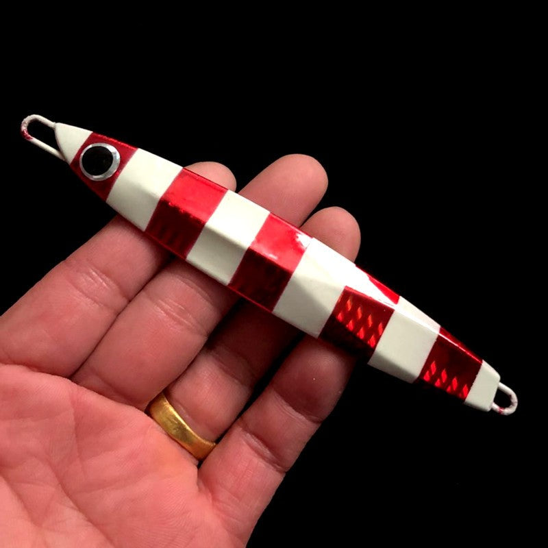 Chrome Knife Speed Jig with Lumo Stripes for Pelagic Fishing - image 4