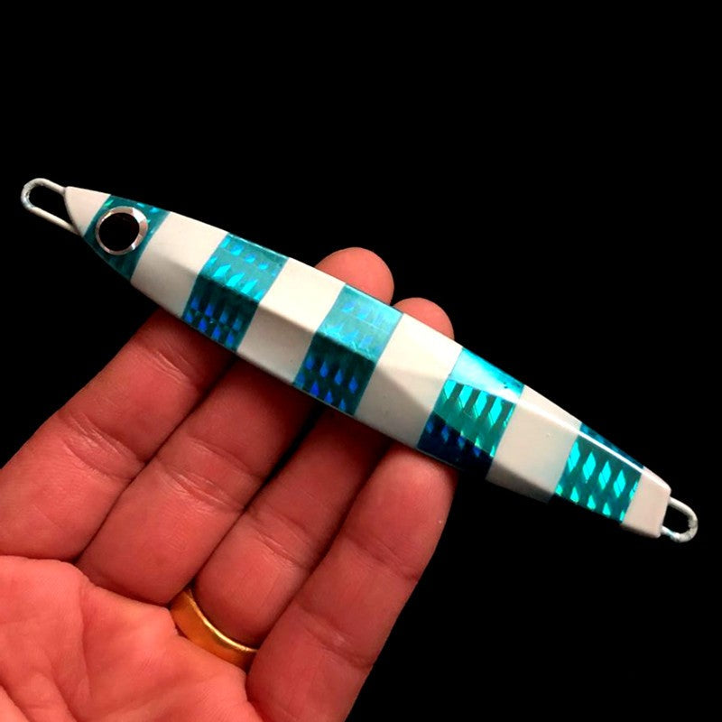 Chrome Knife Speed Jig with Lumo Stripes for Pelagic Fishing - image 5