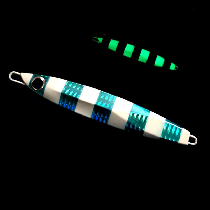 Chrome Knife Speed Jig with Lumo Stripes for Pelagic Fishing - image 7