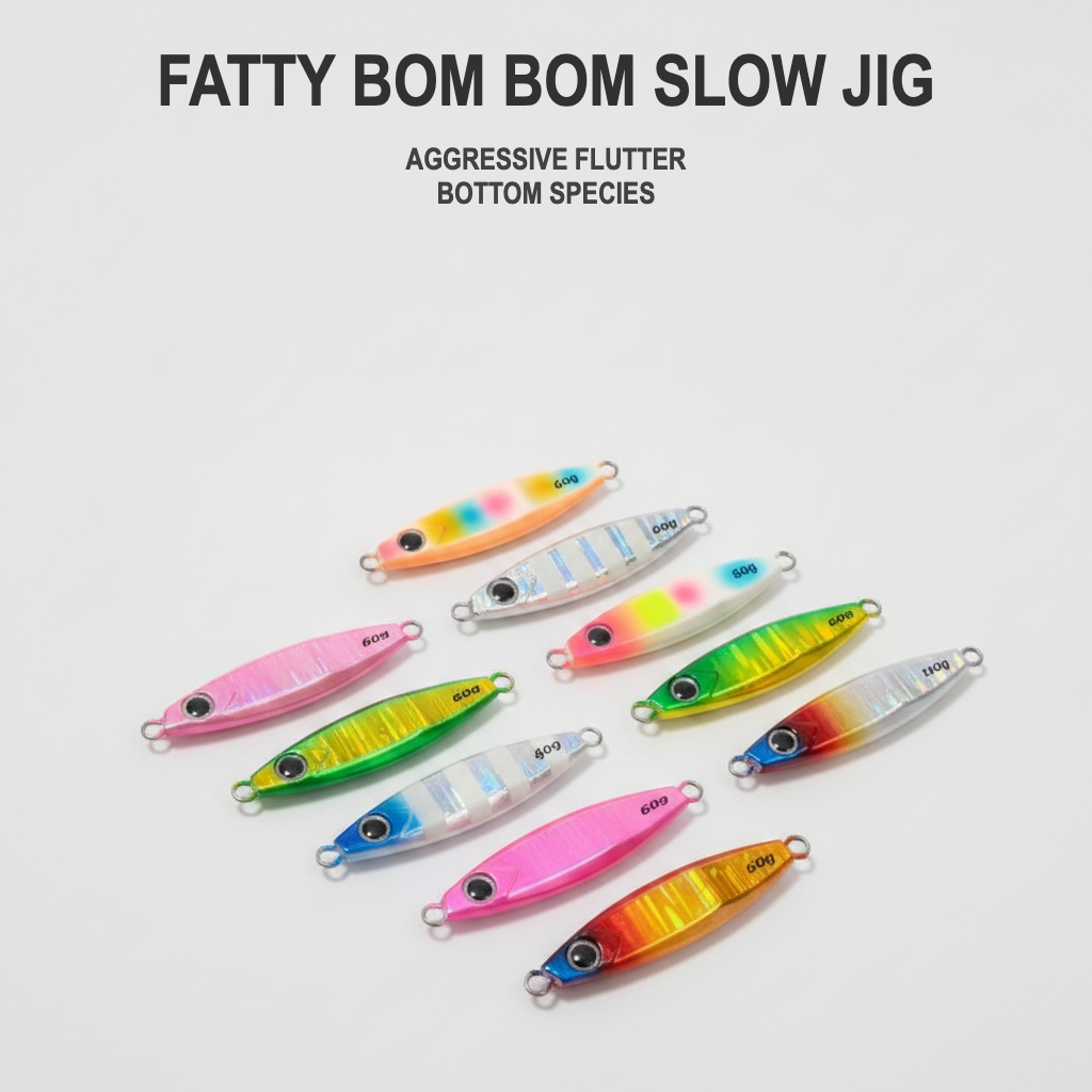 Fatty Bom Bom Slow Jig - Compact Wide Profile for Bottom Fishing