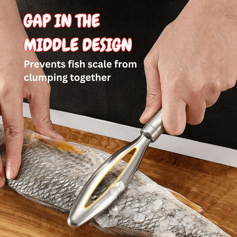 Stainless Steel Fish Scale Scraper Remover Cleaner Kitchen Tool Descaler Fishing