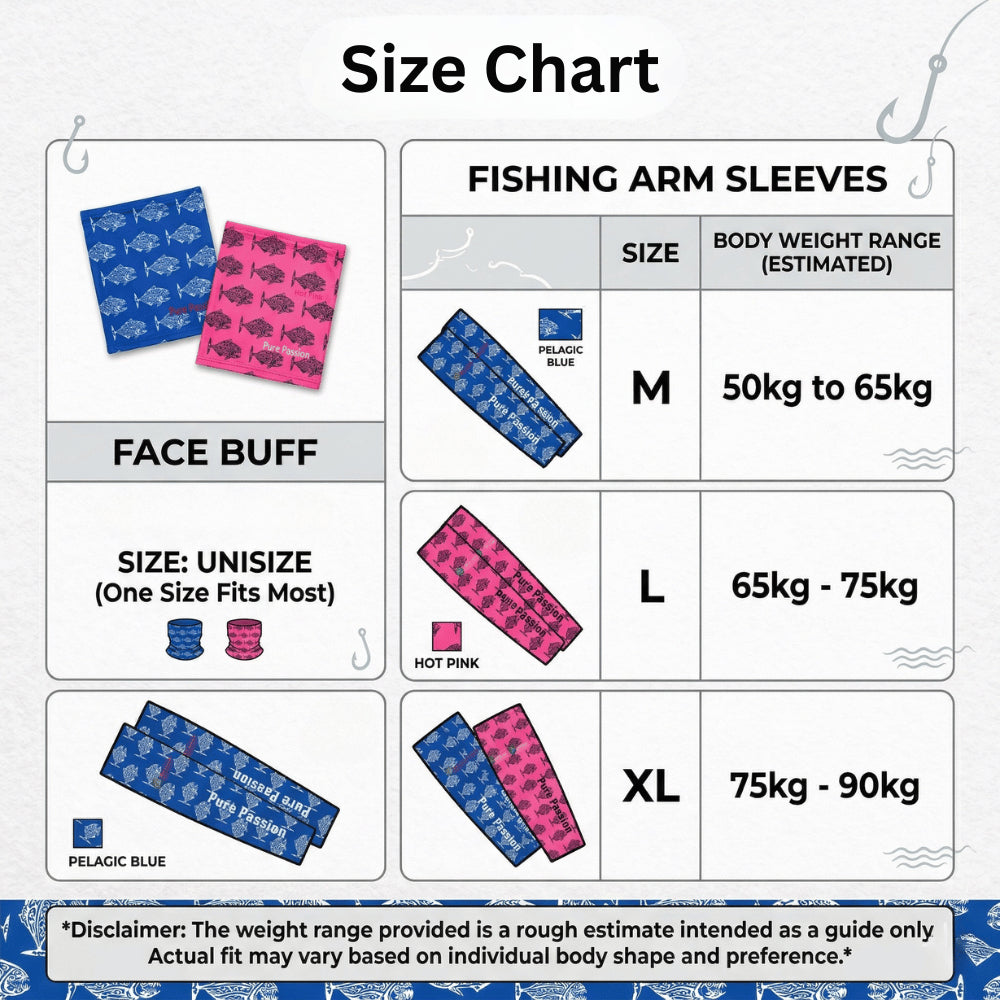 PURE PASSION Arm Sleeves & Face Buff Cooling Quick Dry Fishing Cycling Motorcycle Outdoor Mask Scarf