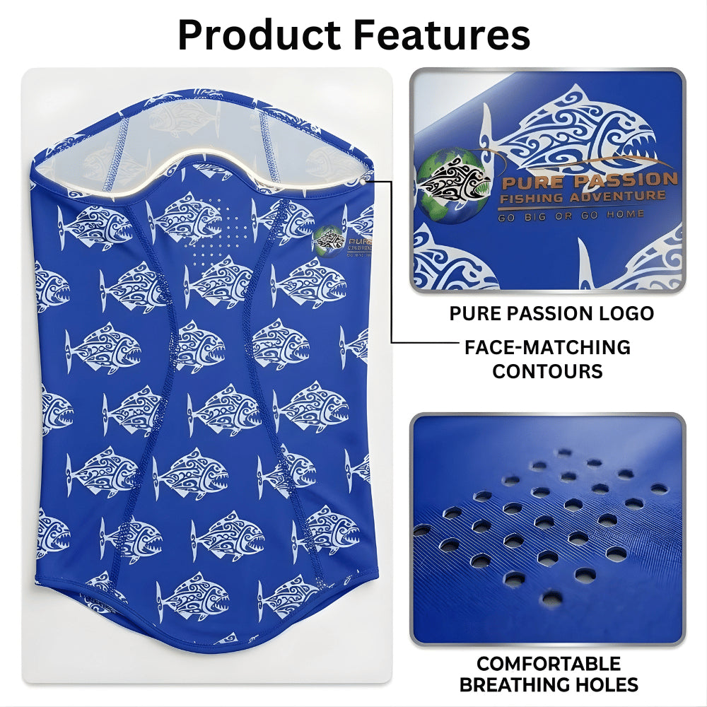 PURE PASSION Arm Sleeves & Face Buff Cooling Quick Dry Fishing Cycling Motorcycle Outdoor Mask Scarf