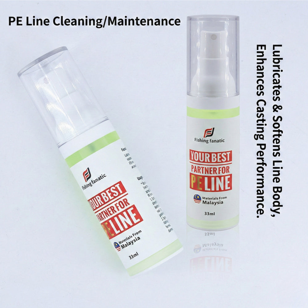 Braided PE Line Maintenance Spray 33ml - Professional Fishing Line Lubricant & Anti-Corrosion