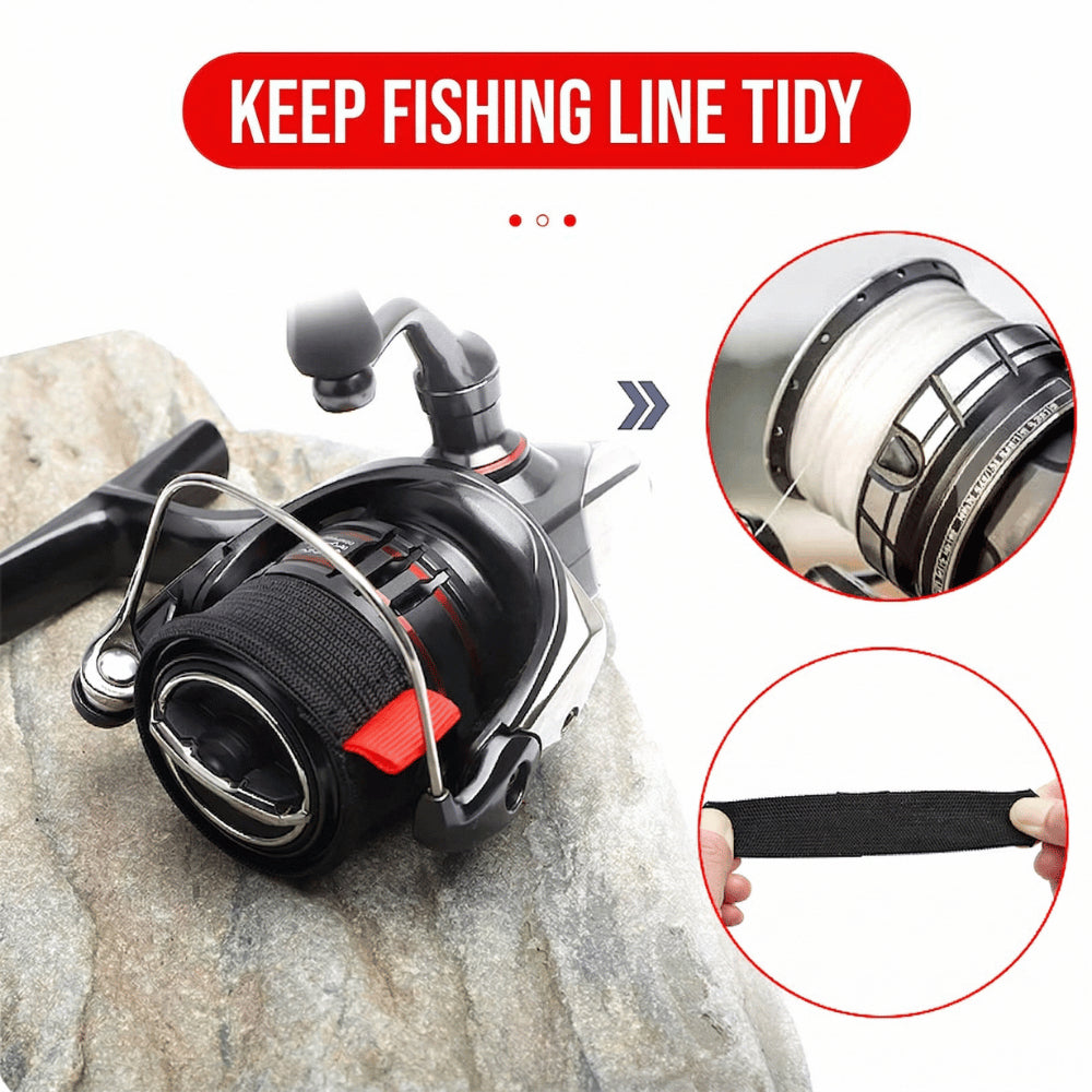 Elastic Fishing Spool Belt • Reel & Leader Spool Organizer • Nylon Tension Strap Band Line Keeper