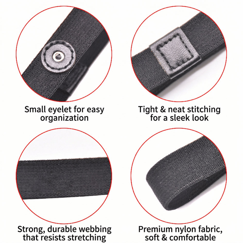Elastic Fishing Spool Belt • Reel & Leader Spool Organizer • Nylon Tension Strap Band Line Keeper