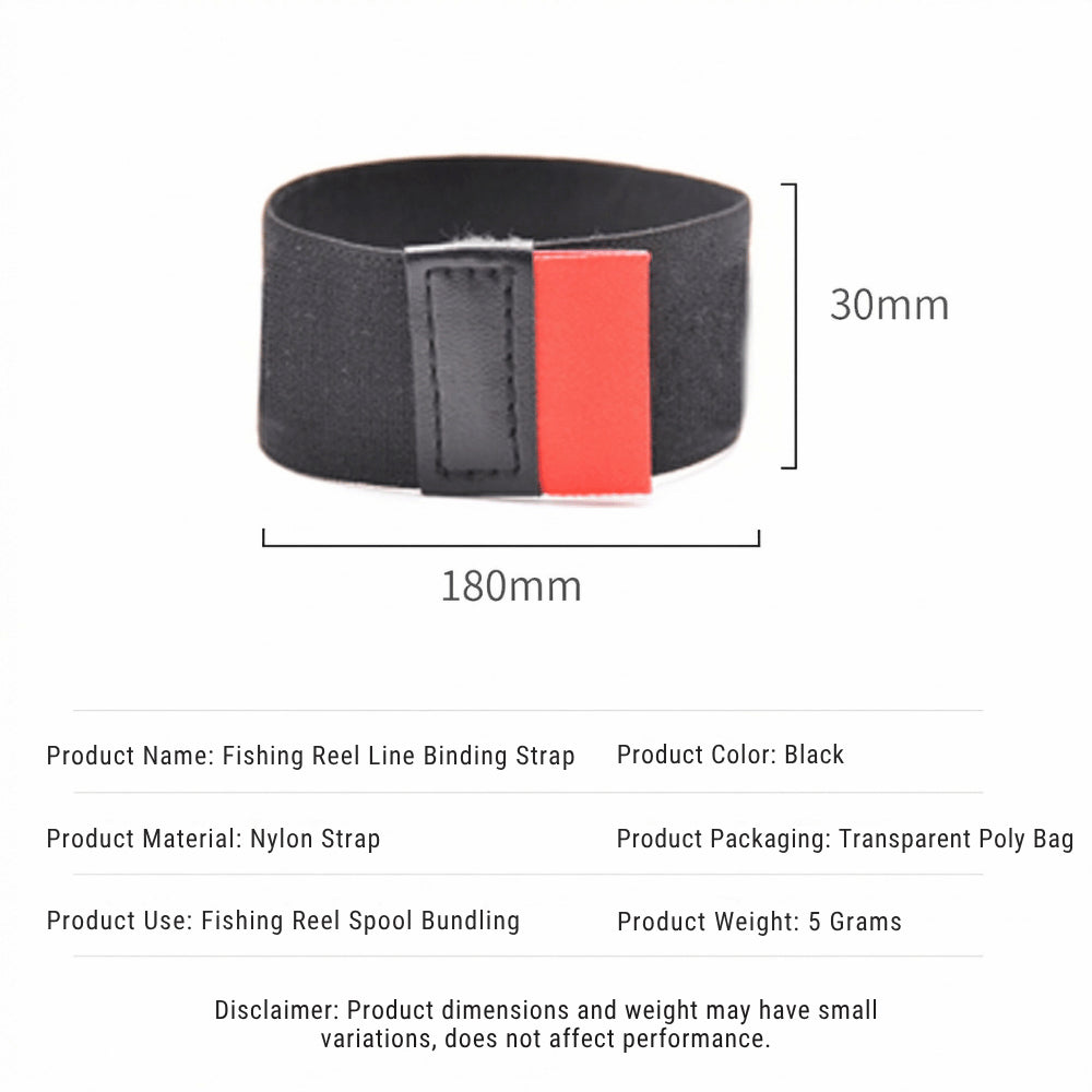 Elastic Fishing Spool Belt • Reel & Leader Spool Organizer • Nylon Tension Strap Band Line Keeper