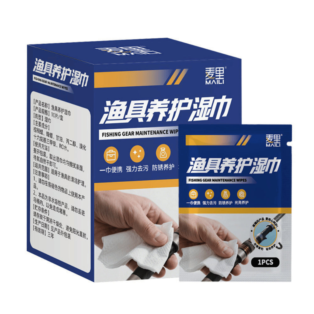 PPFA Fishing Gear Maintenance Wipes | Rust & Corrosion Protection Prevention | 10-Sachet Box