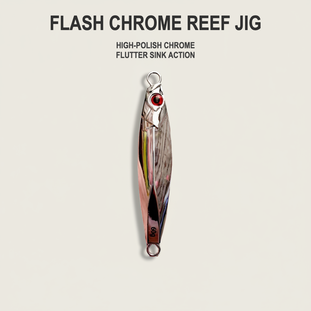 Flash Chrome Reef Jig for Grouper & Snapper Fishing
