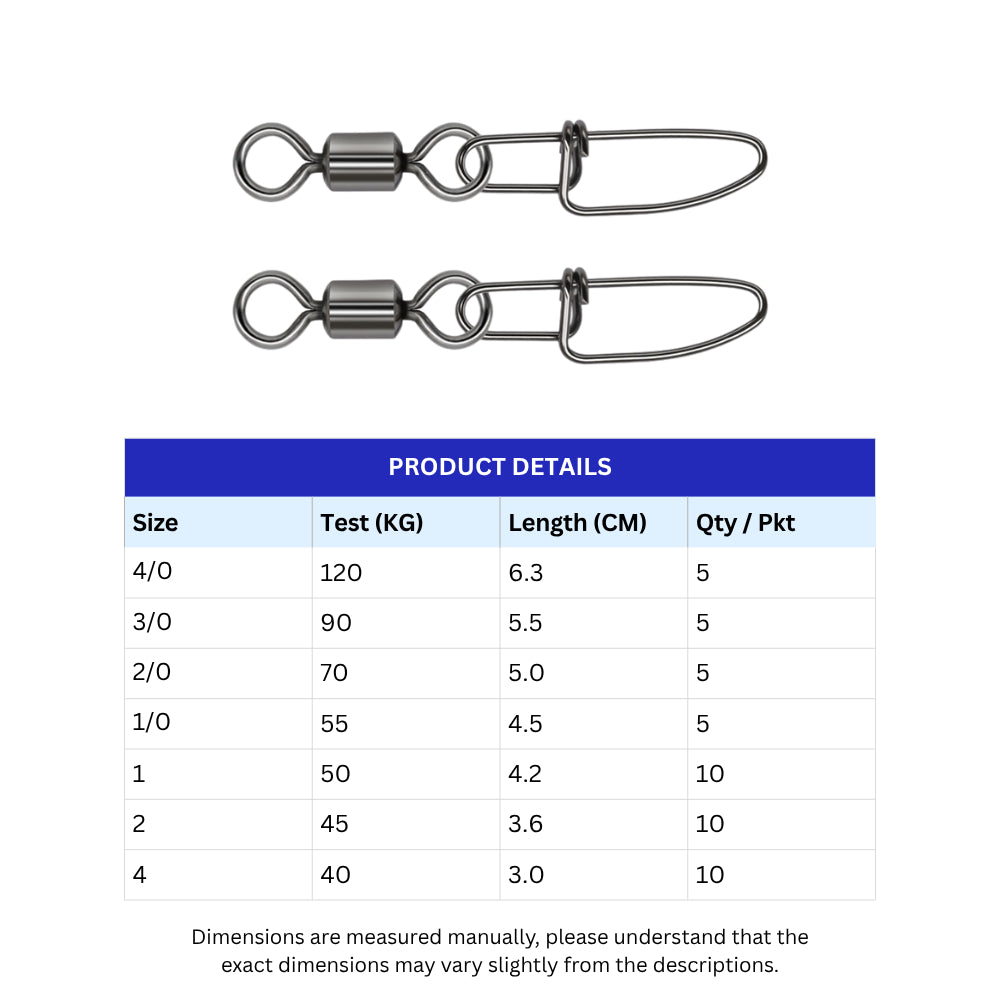 FTK Rolling Snap Swivels with Secure Locking Snap for Lures & Rigs - image 3
