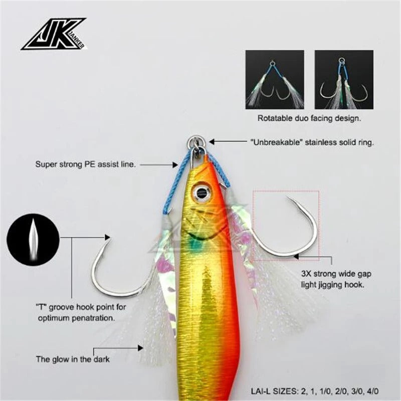 JK Anker LAI Light Assist Hooks for Finesse Shore & Micro Jigging - image 3