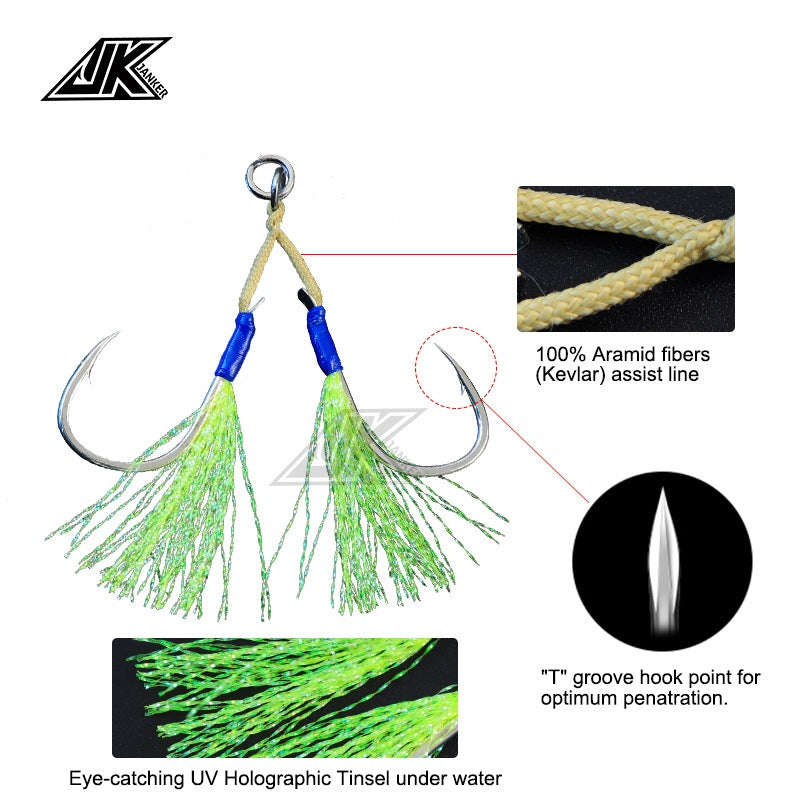 JK Micro Assist Hooks for Light Jigging & Shore Fishing - image 3