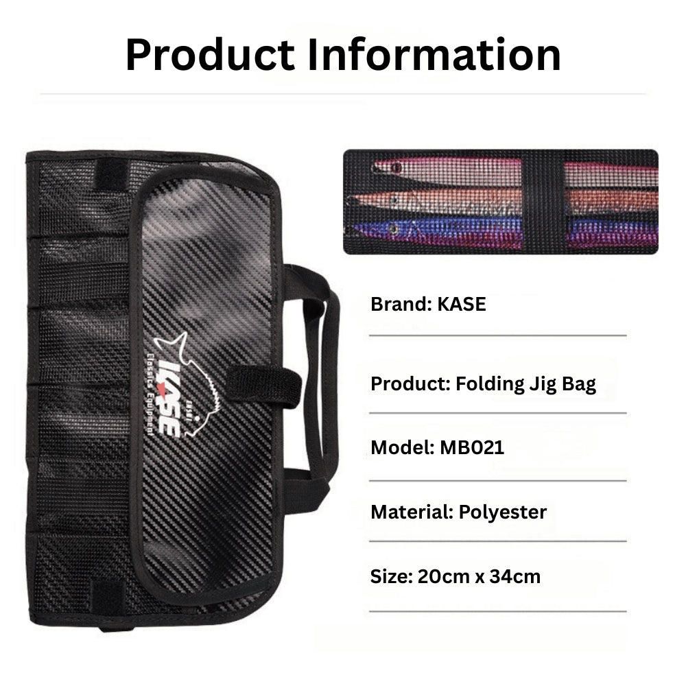KASE Fishing Folding Jig Bag - Dual-Sided Storage Wallet Jigs Fishing Accessories Waterproof Compact