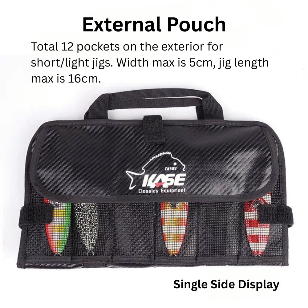 KASE Fishing Folding Jig Bag - Dual-Sided Storage Wallet Jigs Fishing Accessories Waterproof Compact