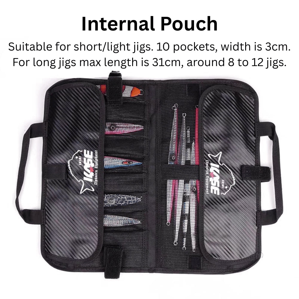 KASE Fishing Folding Jig Bag - Dual-Sided Storage Wallet Jigs Fishing Accessories Waterproof Compact