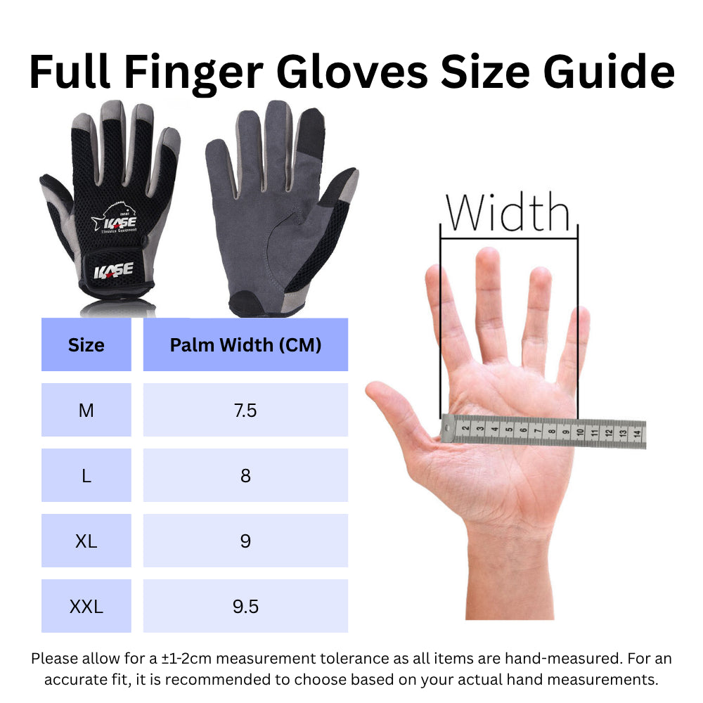 KASE Jigging Gloves | Full/3-Finger Fishing Gloves | Fishing Accessories Rod Reel Popping Luring