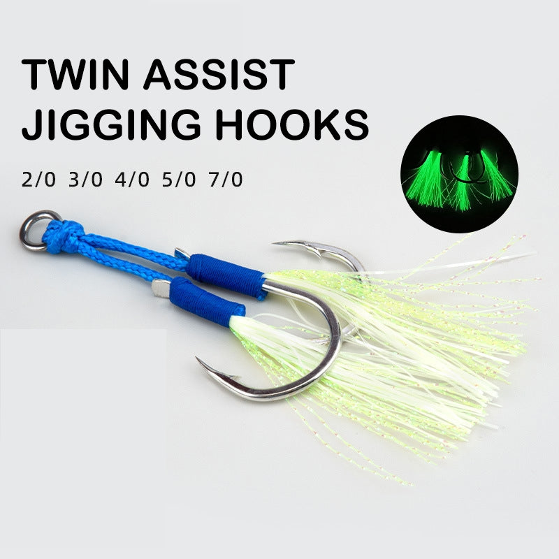High Carbon Kevlar Twin Assist Jigging Hooks - image 2