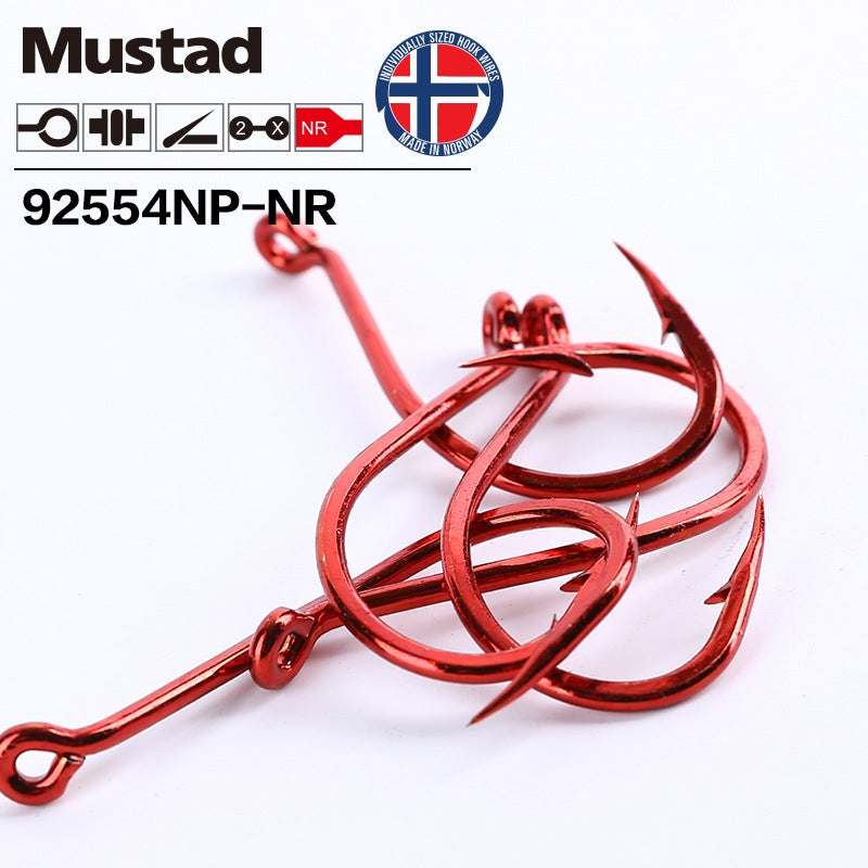 Mustad Big Red Suicide Hooks - 2X Strong Offset Fishing Hooks - image 2