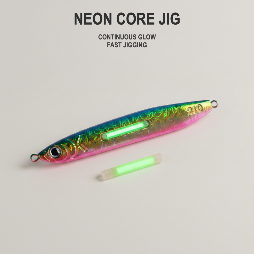 Neon Core Jig: High-Visibility Luminous Metal Jig for Night Fishing