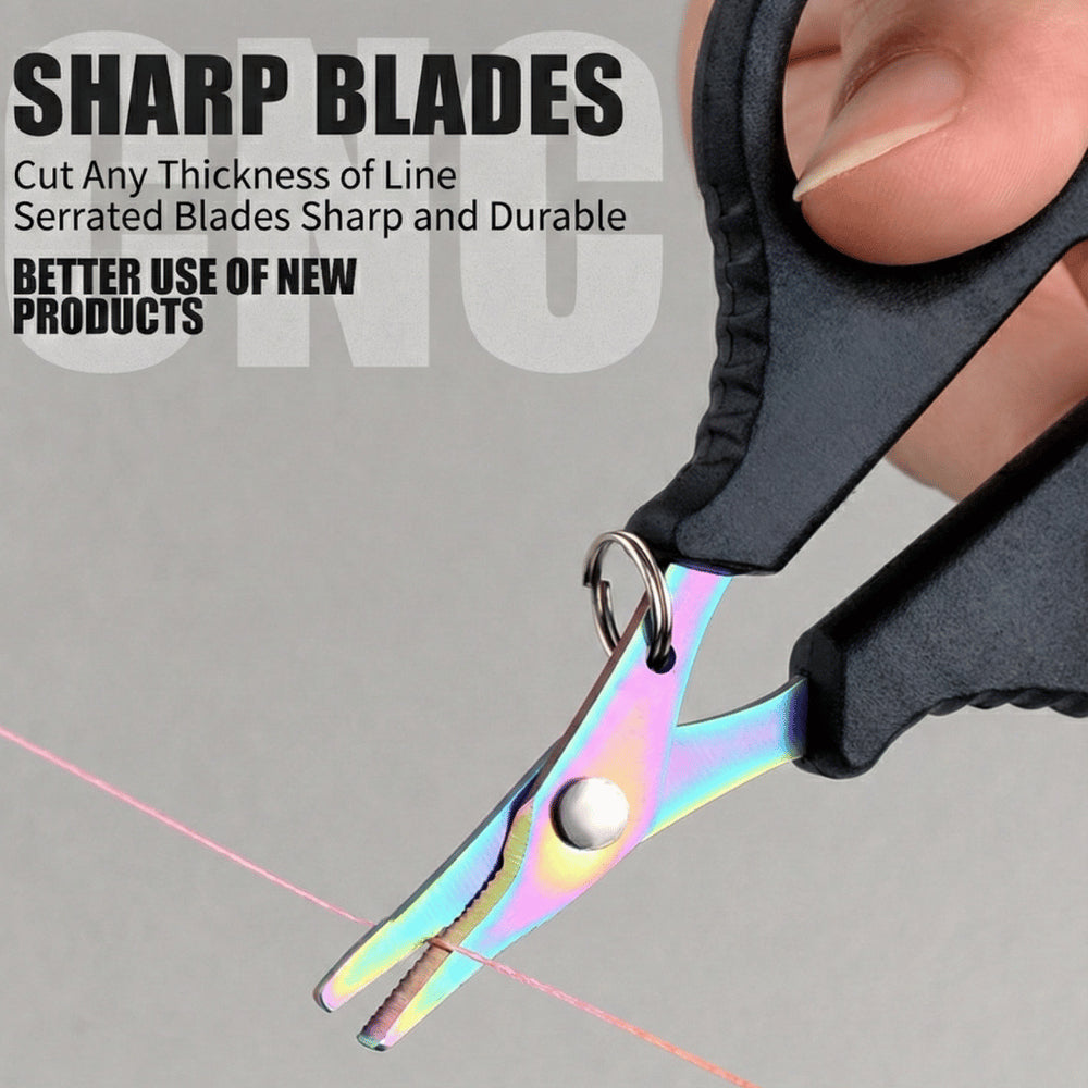 Fishing Scissors Braided PE Nylon Fluorocarbon Leader Line Cutter Titanium Coated Sharp Durable