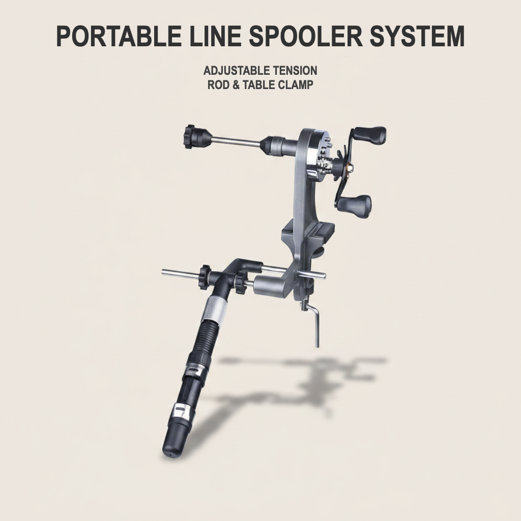 Universal Portable Fishing Line Spooler & Winder System
