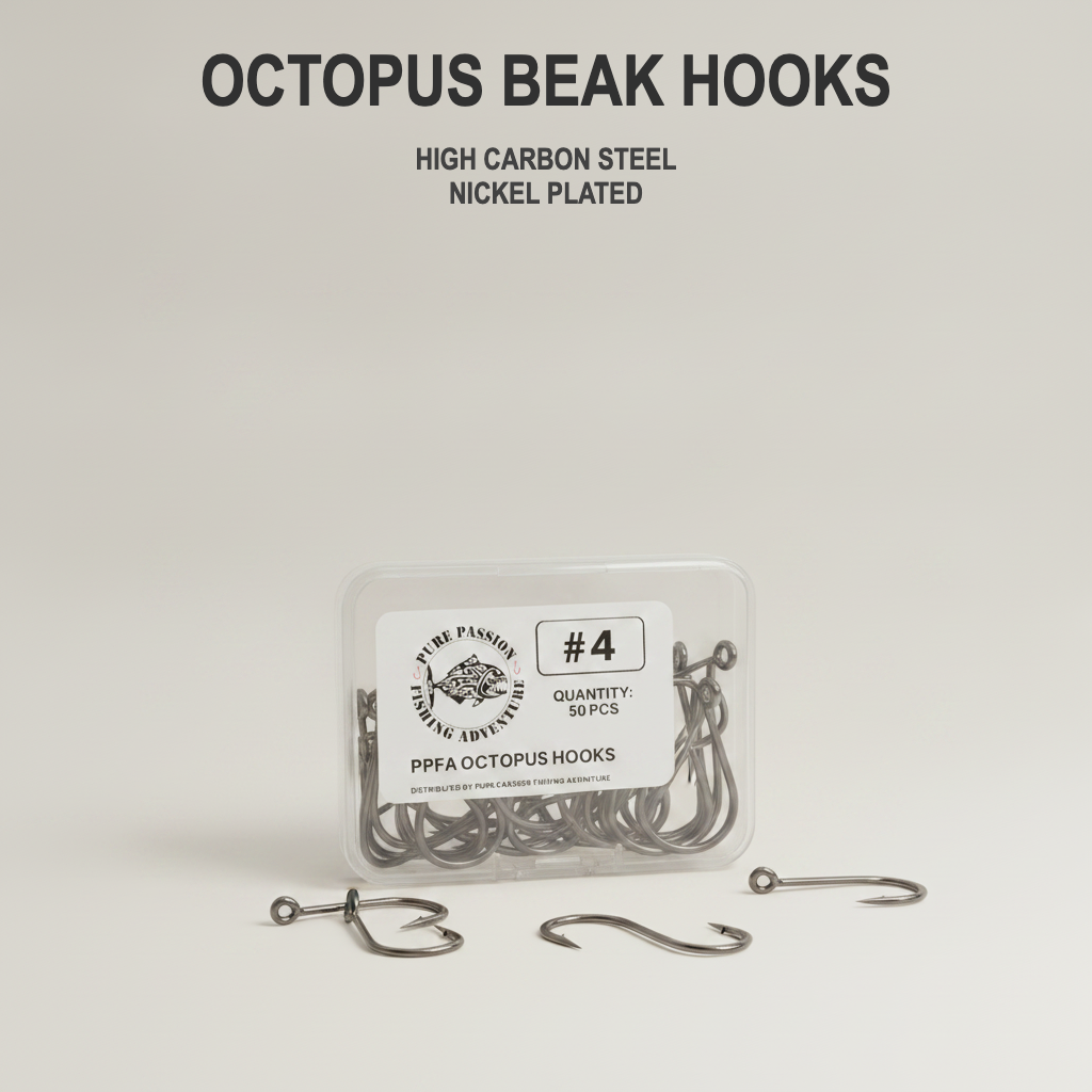 Pure Passion Octopus Beak Fishing Hooks - 50pc Value Pack