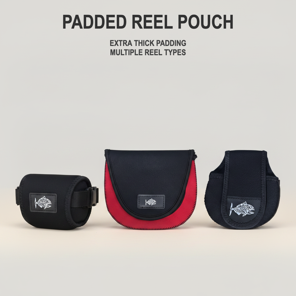 PPFA Padded Fishing Reel Pouch for Spin, Baitcast, Drum Reels