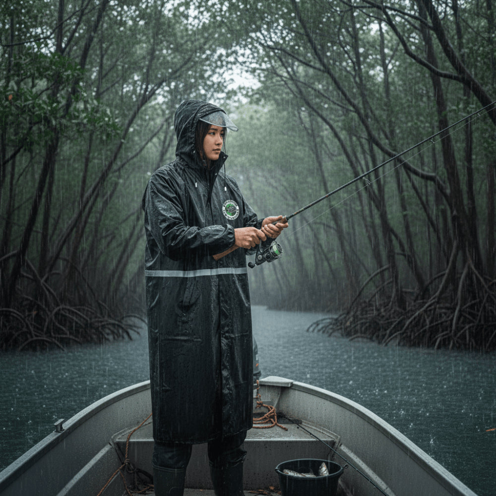 PPFA Raincoat Waterproof Heavy Duty Windproof Poncho One Size Unisex Men Women Motor Rain Gear Fishing Outdoor Gore Tex