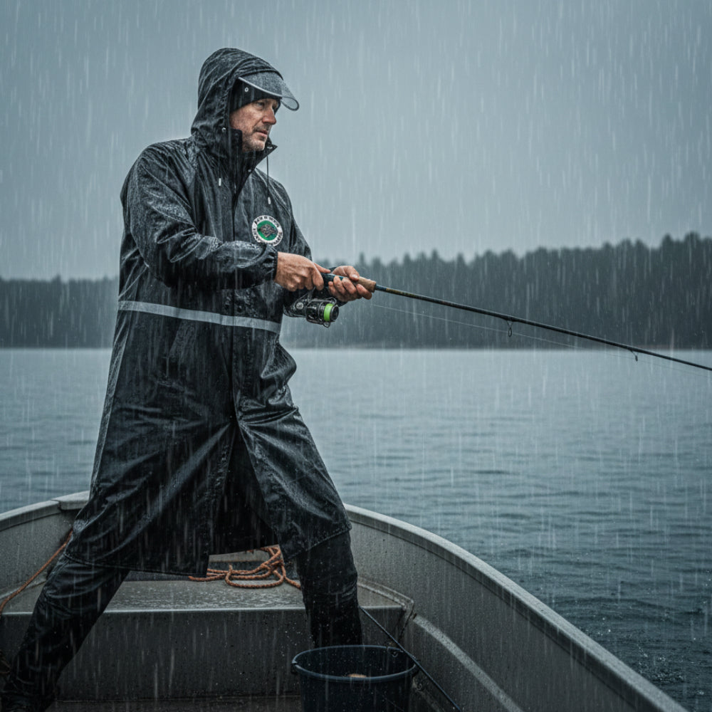 PPFA Raincoat Waterproof Heavy Duty Windproof Poncho One Size Unisex Men Women Motor Rain Gear Fishing Outdoor Gore Tex