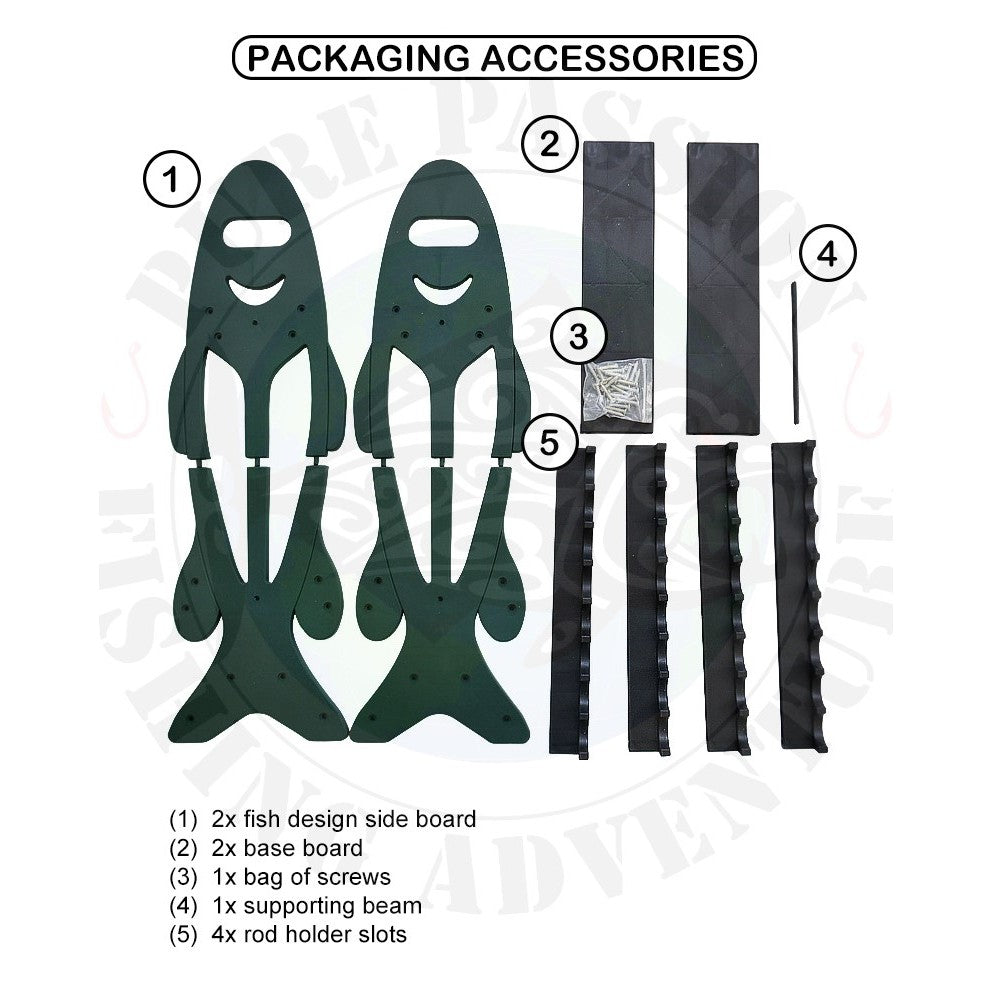 [SG Stock] 16 Rod Fishing Rod Stand Holder Rack - Fish Shaped Display Rods Space-Saving Storage