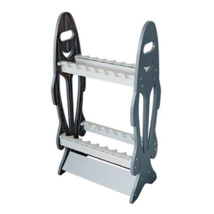 [SG Stock] 16 Rod Fishing Rod Stand Holder Rack - Fish Shaped Display Rods Space-Saving Storage