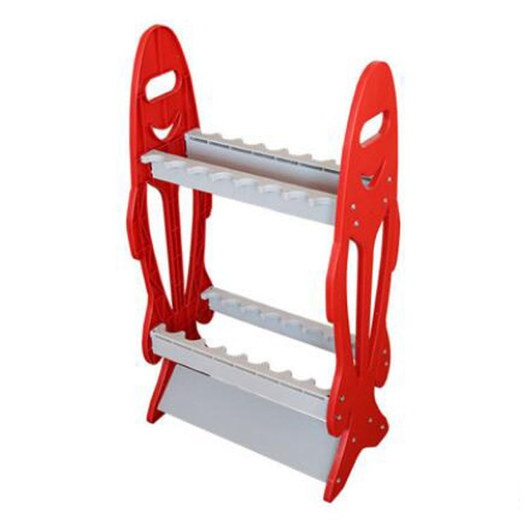 [SG Stock] 16 Rod Fishing Rod Stand Holder Rack - Fish Shaped Display Rods Space-Saving Storage