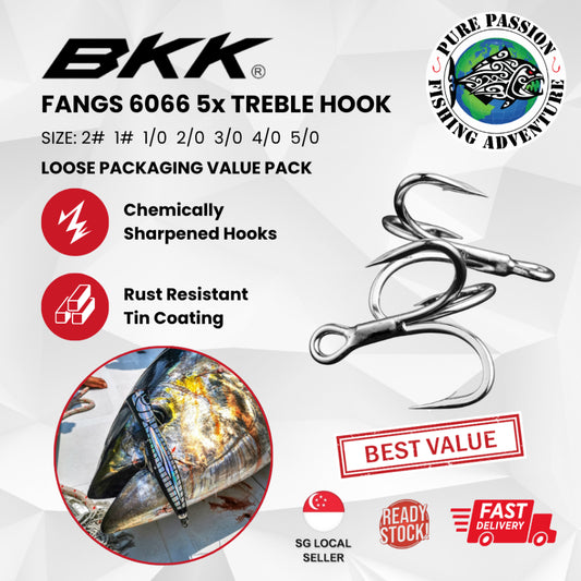BKK Fangs 6066-X5 Treble Hooks