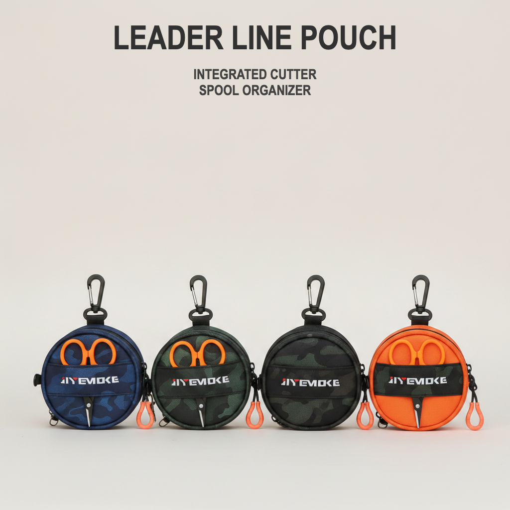 Compact Fishing Leader Line Pouch with Integrated Cutter