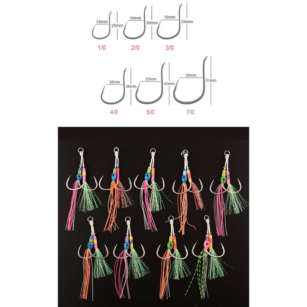 Hand Tied Slow Fall Assist Jigging Hooks - image 4
