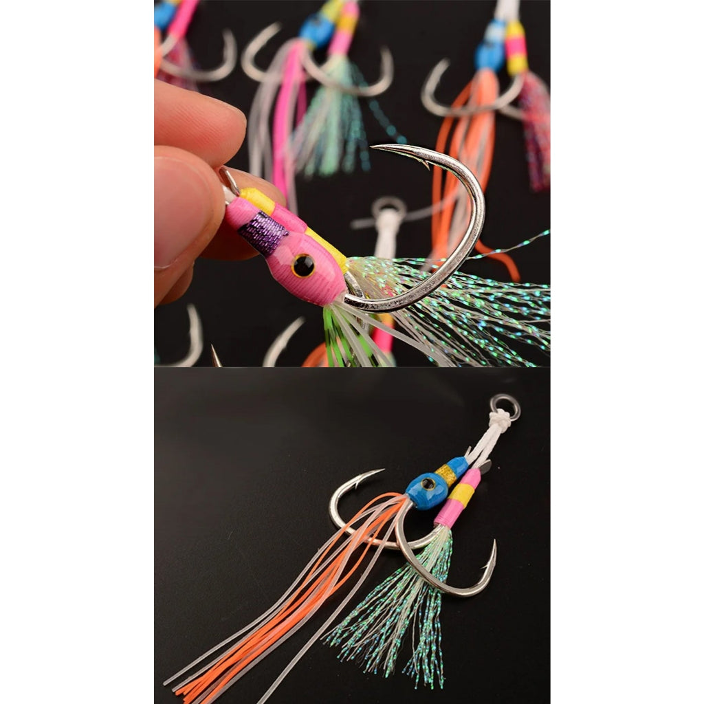 Hand Tied Slow Fall Assist Jigging Hooks - image 6