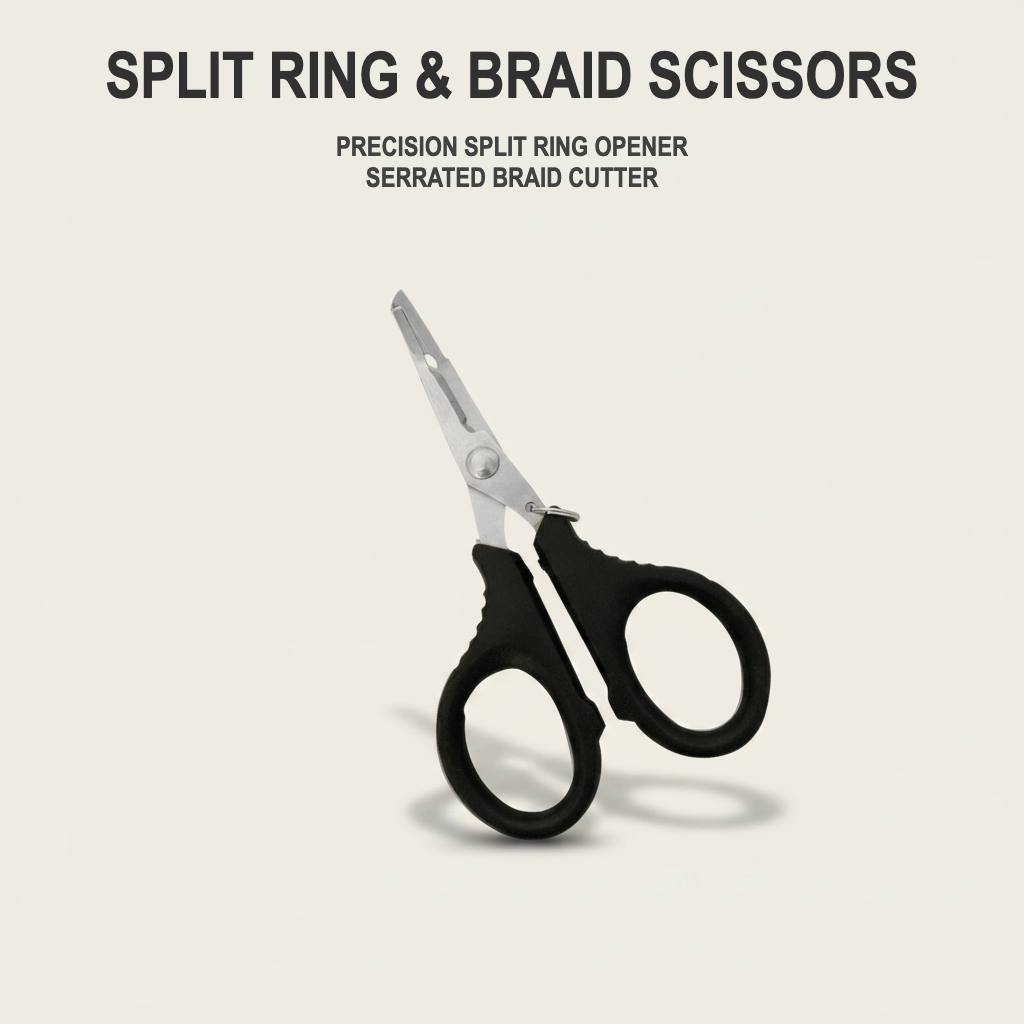 Fishing Split Ring & Braid Cutter Scissors - Stainless Steel