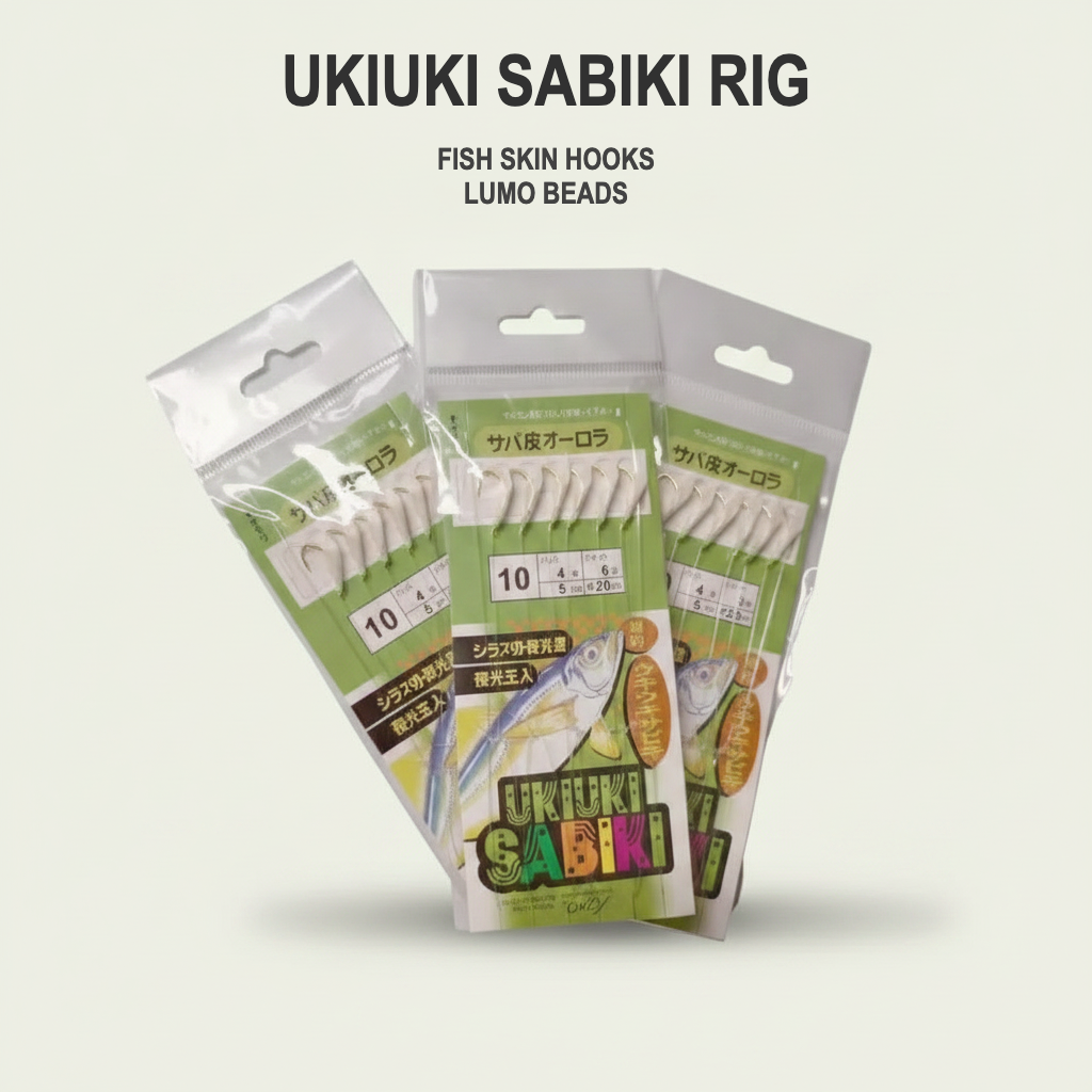 Ukiuki Sabiki Fish Skin Fishing Rig for Baitfish
