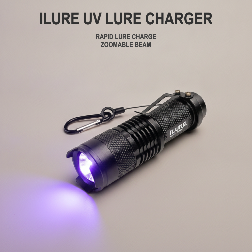 iLURE UV Fishing Lure Charger Flashlight 395nm Zoomable