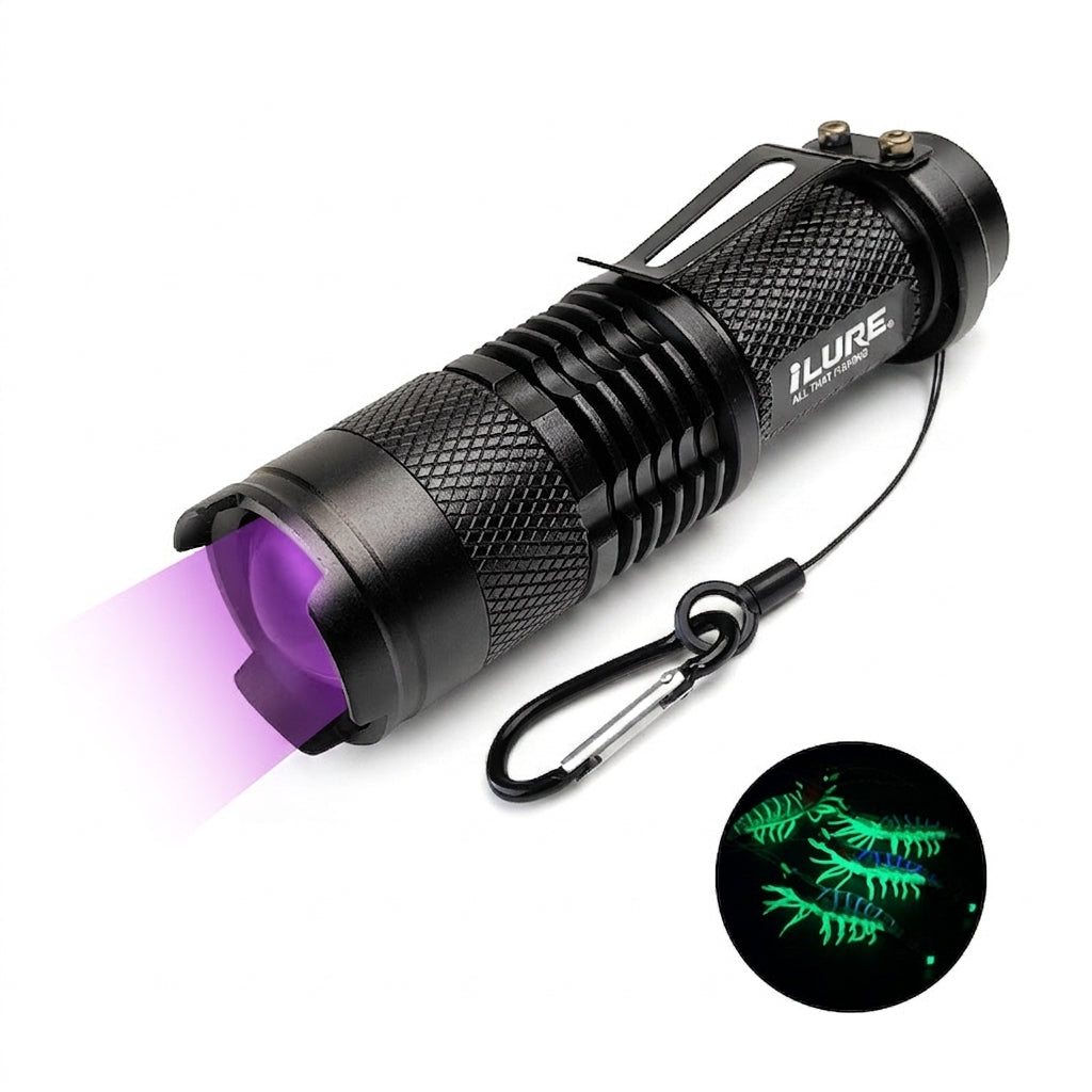 UV Fishing Flashlight 395nm Zoomable for Fishing Lures