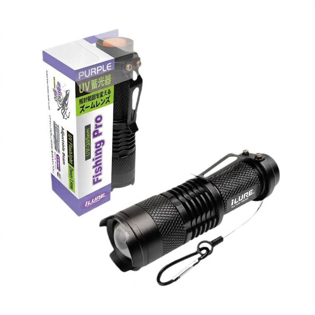 UV Fishing Flashlight 395nm Zoomable for Fishing Lures