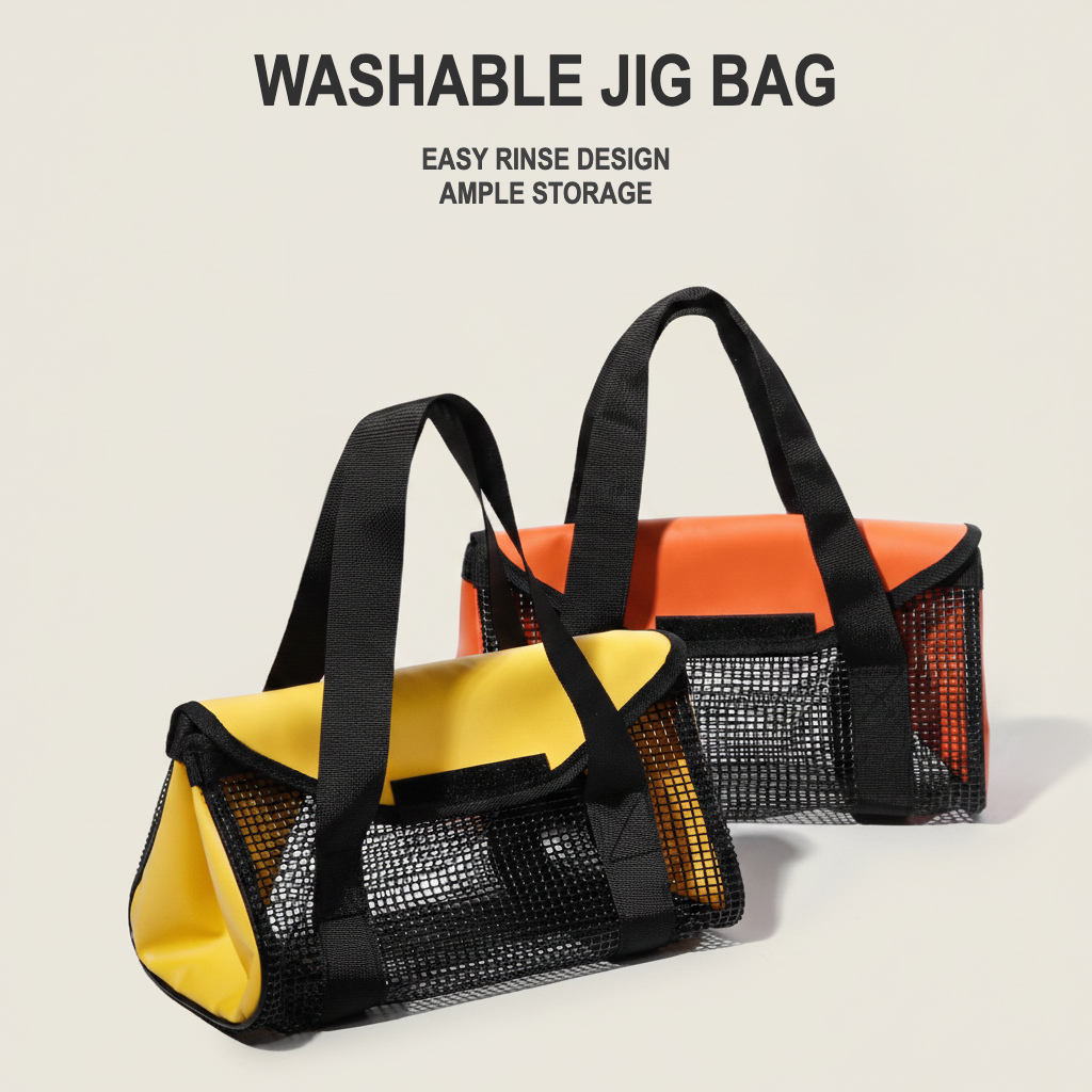 Large Washable Mesh Jig Bag for Saltwater Fishing & Lures