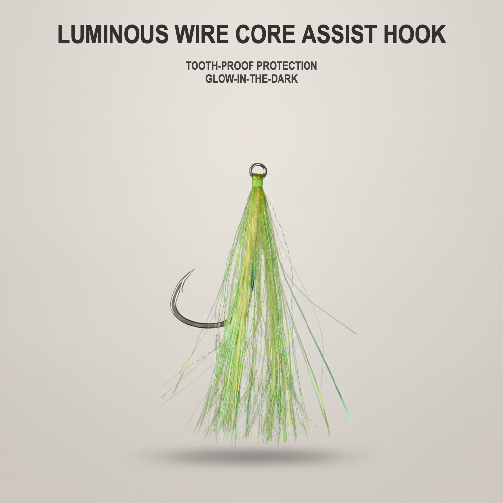Pure Passion Steel Wire Core Luminous Assist Hooks for Jigging