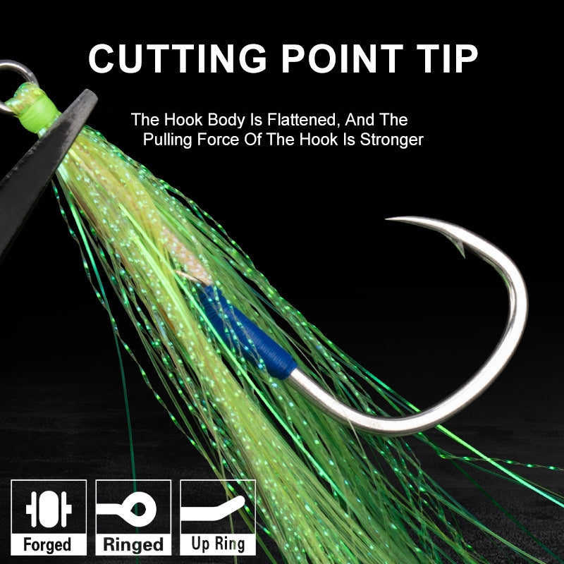 Pure Passion Steel Wire Core Luminous Assist Hooks for Jigging - image 3