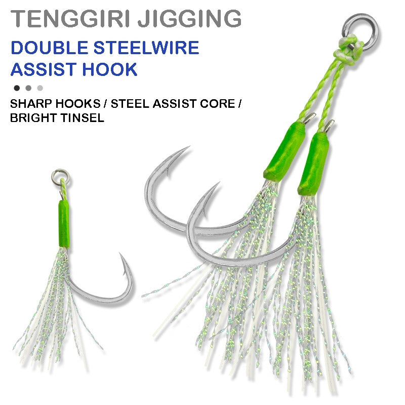 Steel Wire Core Double Assist Hooks for Jigging - image 2